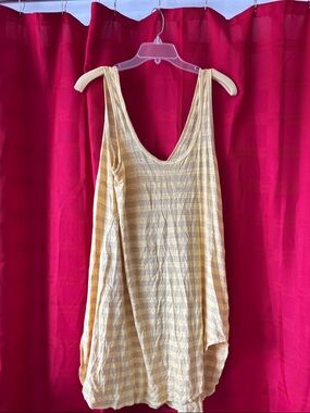 CP Shades Yellow Striped Scoop Neck Tank